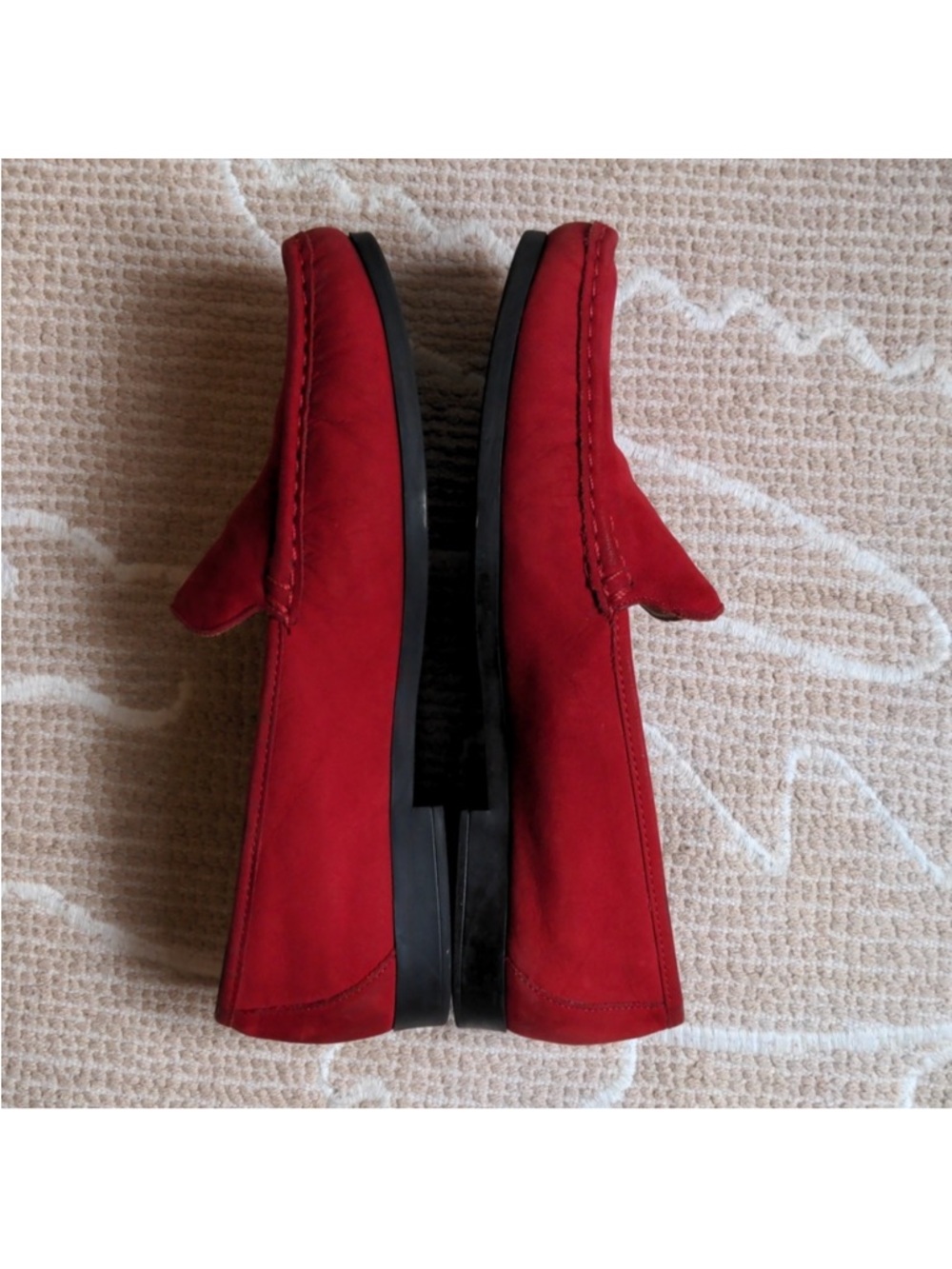 Clarks Red Suede Loafers - Picture 4 of 8